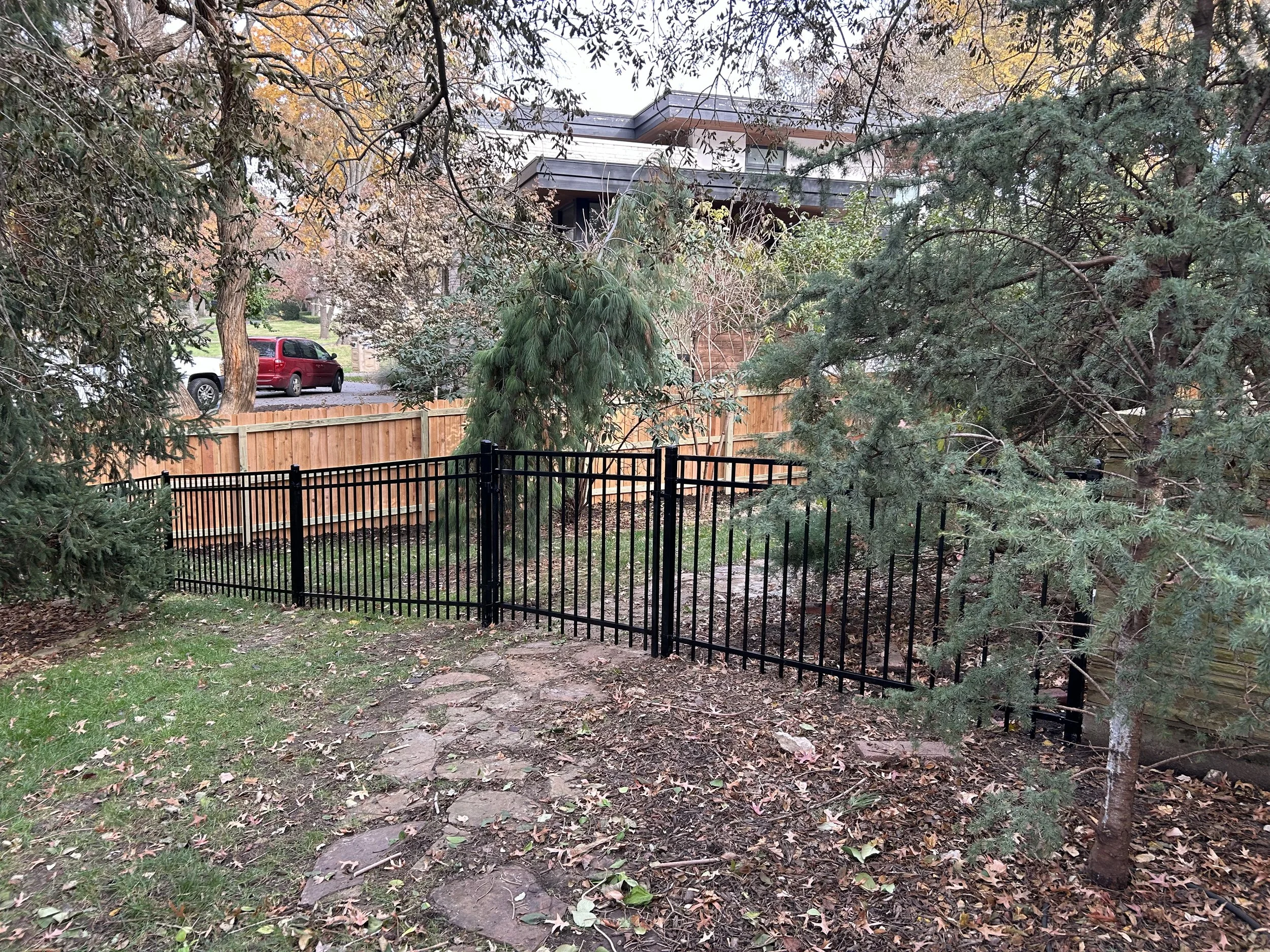 Wrought iron fence installed by Integrity Construction KC